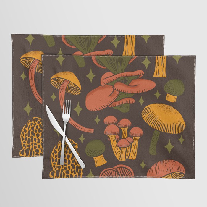 Texas Mushrooms âÂ Dark Multicolor Placemat Gallery Image 1