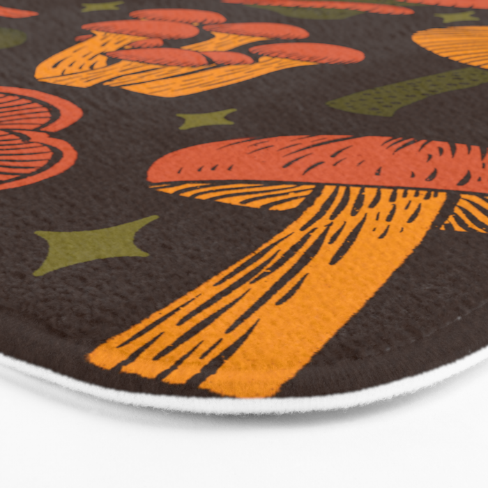 Texas Mushrooms âÂ Dark Multicolor Bath Mat Gallery Image 3