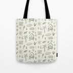 Modern Surf Shack . Paradise Green Tote Bag Gallery Image 1