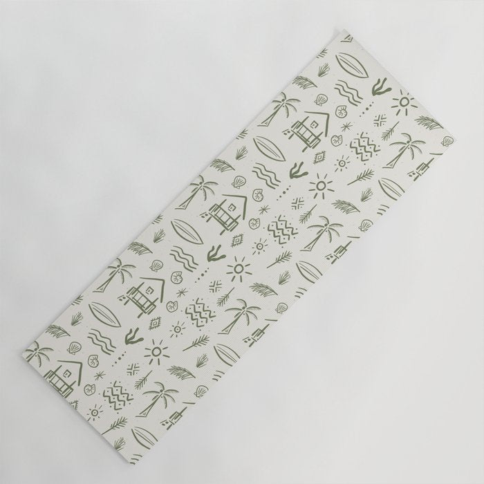 Modern Surf Shack . Paradise Green Yoga Mat Gallery Image 1