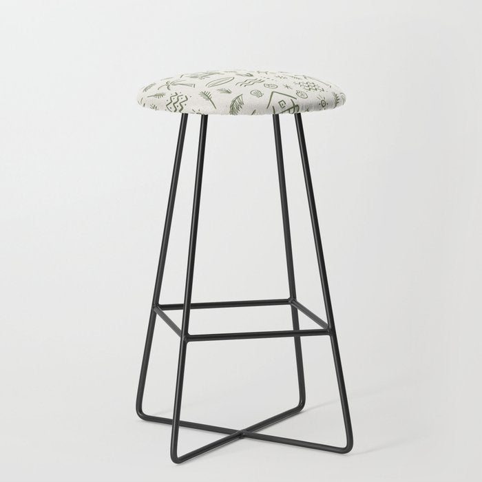 Modern Surf Shack . Paradise Green Stool Gallery Image 1