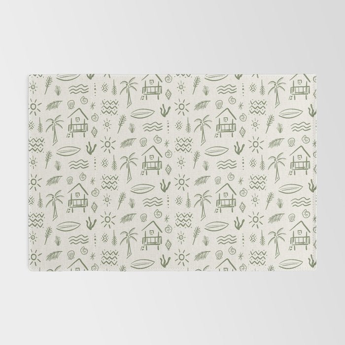 Modern Surf Shack . Paradise Green Rug Gallery Image 2