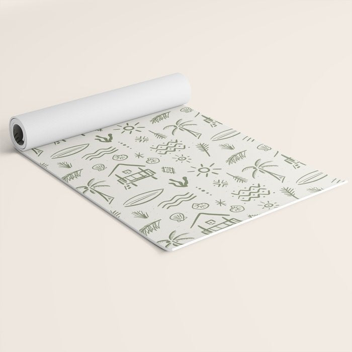 Modern Surf Shack . Paradise Green Yoga Mat Gallery Image 2