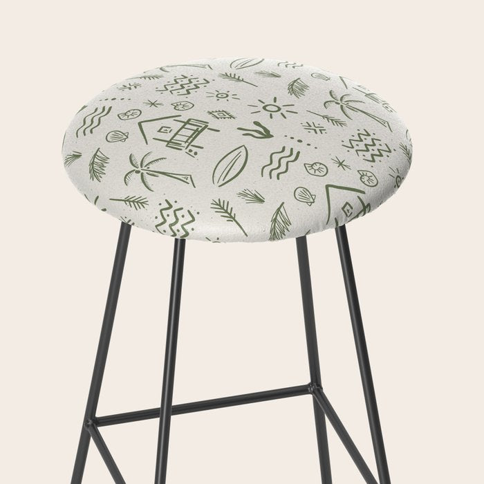 Modern Surf Shack . Paradise Green Stool Gallery Image 2