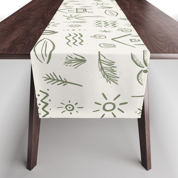 Modern Surf Shack . Paradise Green Table Runner Gallery Image 1