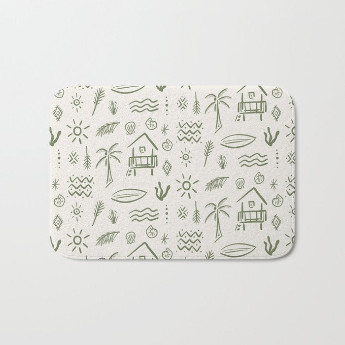 Modern Surf Shack . Paradise Green Bath Mat Gallery Image 1