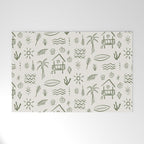 Modern Surf Shack . Paradise Green Welcome Mat Gallery Image 1
