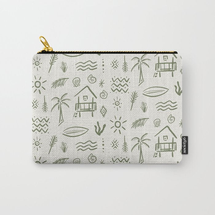 Modern Surf Shack . Paradise Green Carry All Pouch Gallery Image 1