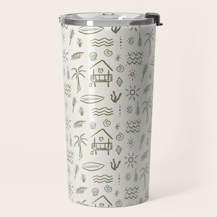 Modern Surf Shack . Paradise Green Travel Mug Gallery Image 2