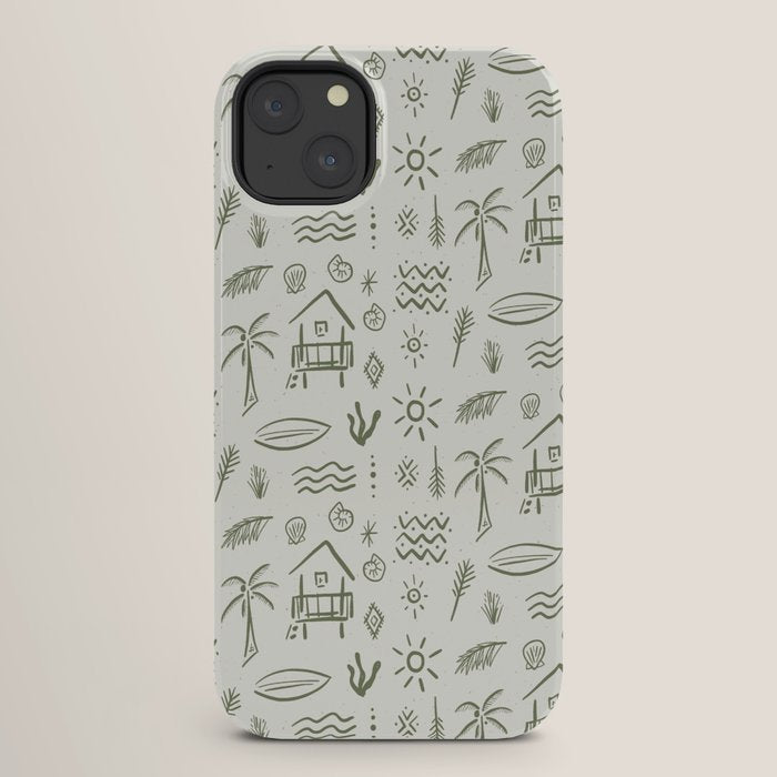 Modern Surf Shack . Paradise Green iPhone Case Gallery Image 26