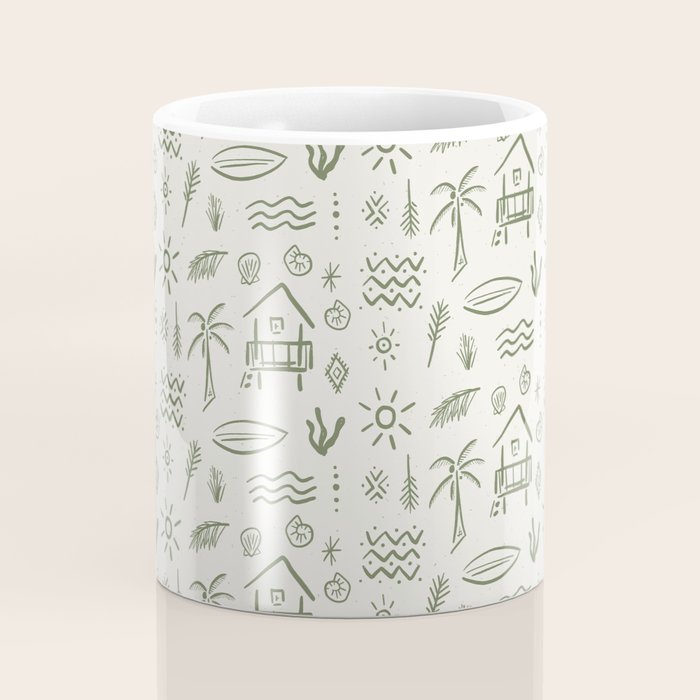 Modern Surf Shack . Paradise Green Coffee Mug Gallery Image 4