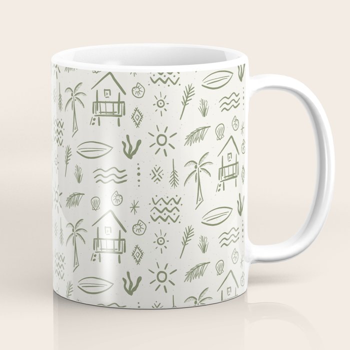 Modern Surf Shack . Paradise Green Coffee Mug Gallery Image 1