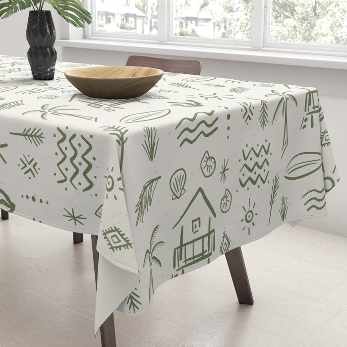 Modern Surf Shack . Paradise Green Tablecloth Gallery Image 3
