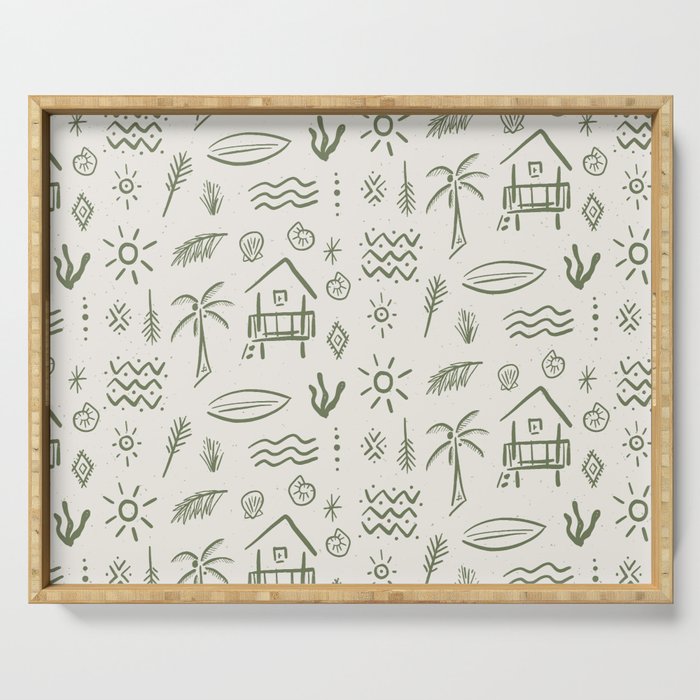Modern Surf Shack . Paradise Green Serving Tray Gallery Image 1