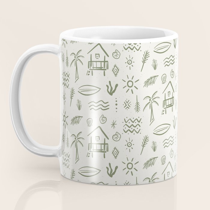 Modern Surf Shack . Paradise Green Coffee Mug Gallery Image 3