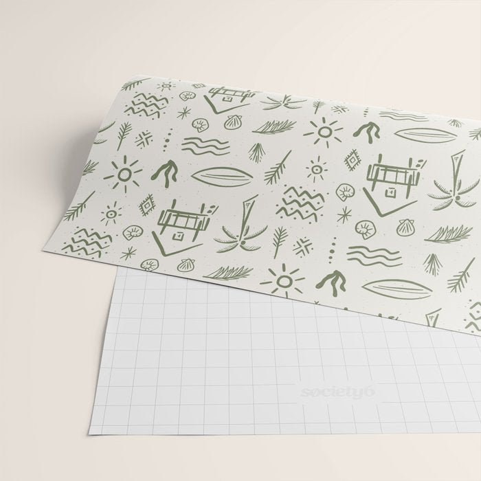 Modern Surf Shack . Paradise Green Wrapping Paper Gallery Image 2
