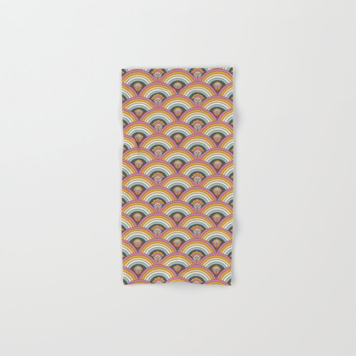 Retro Rainbow Flowers - multi-color Bath Towel Gallery Image 1