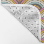 Retro Rainbow Flowers - multi-color Bath Mat Gallery Image 2