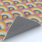 Retro Rainbow Flowers - multi-color Rug Gallery Image 4