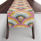 Retro Rainbow Flowers - multi-color Table Runner Gallery Image 1