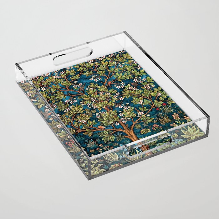 William Morris Tree Of Life, Morris floral,No, 1. Acrylic Tray Gallery Image 1