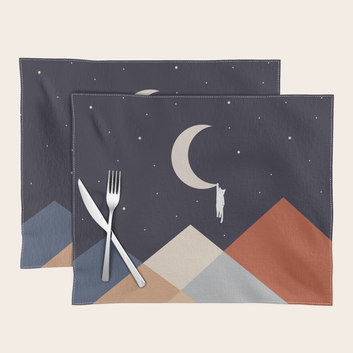 Cat Landscape 176 Hang on the Moon Placemat Gallery Image 1