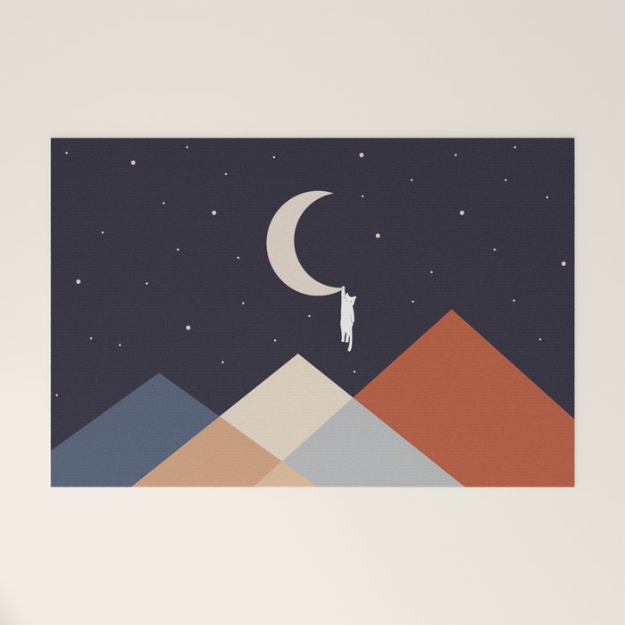Cat Landscape 176 Hang on the Moon Welcome Mat Gallery Image 1
