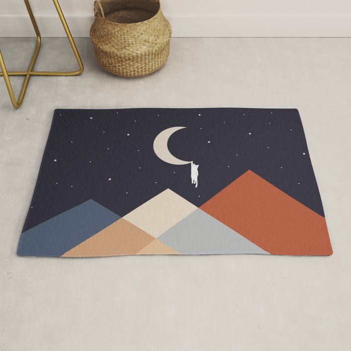 Cat Landscape 176 Hang on the Moon Rug Gallery Image 1