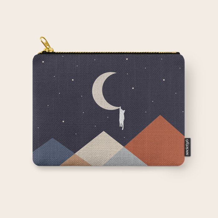 Cat Landscape 176 Hang on the Moon Carry All Pouch Gallery Image 1