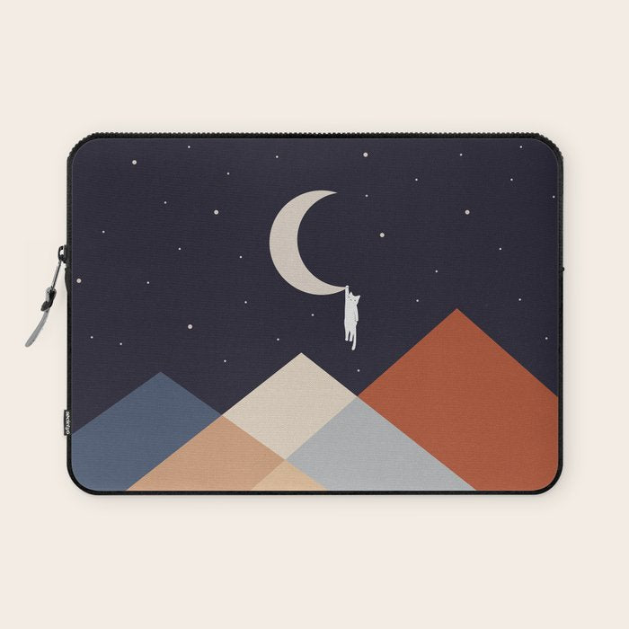 Cat Landscape 176 Hang on the Moon Laptop Sleeve Gallery Image 1