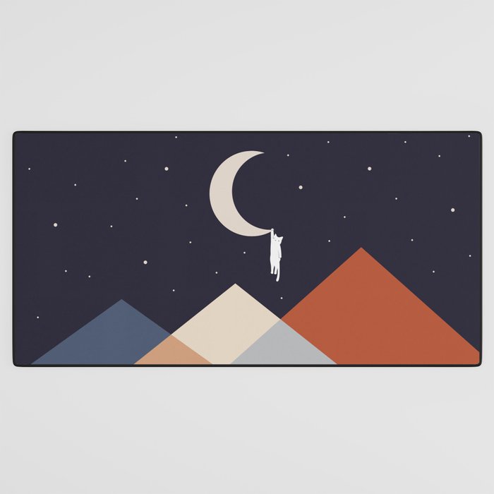 Cat Landscape 176 Hang on the Moon Desk Mat Gallery Image 3