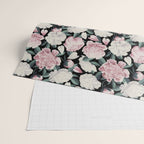 Chic Peonies on Black Wrapping Paper Gallery Image 2