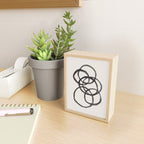 Bubble Rings Minimalist Modern Mid Century Black Ink Spirals Funky Nesting Rings Mini Art Print Gallery Image 2