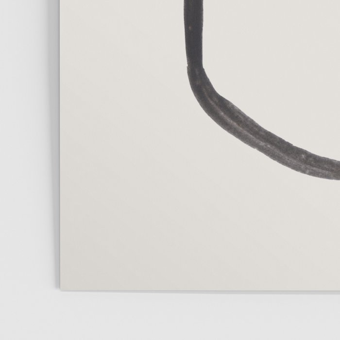 Bubble Rings Minimalist Modern Mid Century Black Ink Spirals Funky Nesting Rings Poster Gallery Image 3
