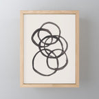 Bubble Rings Minimalist Modern Mid Century Black Ink Spirals Funky Nesting Rings Mini Art Print Gallery Image 1