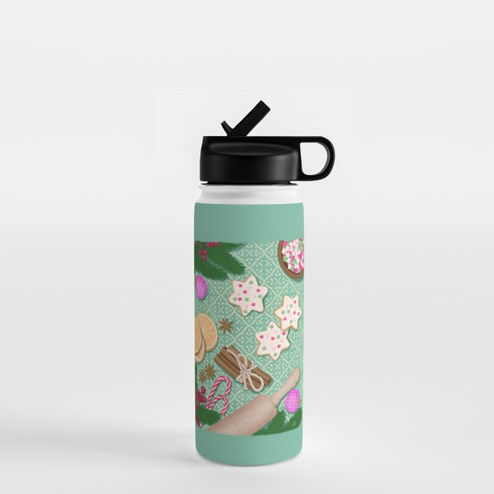 Whimsical Festive Holiday Baking Water Bottle Gallery Image 1