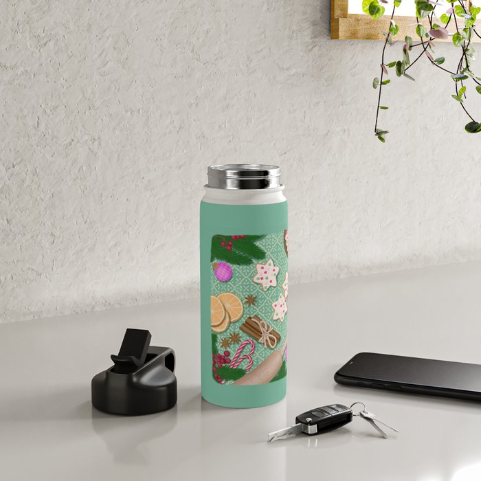 Whimsical Festive Holiday Baking Water Bottle Gallery Image 4