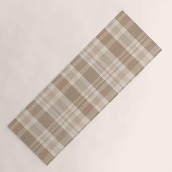 Plaid Prints, Brown and Beige Yoga Mat Gallery Image 1