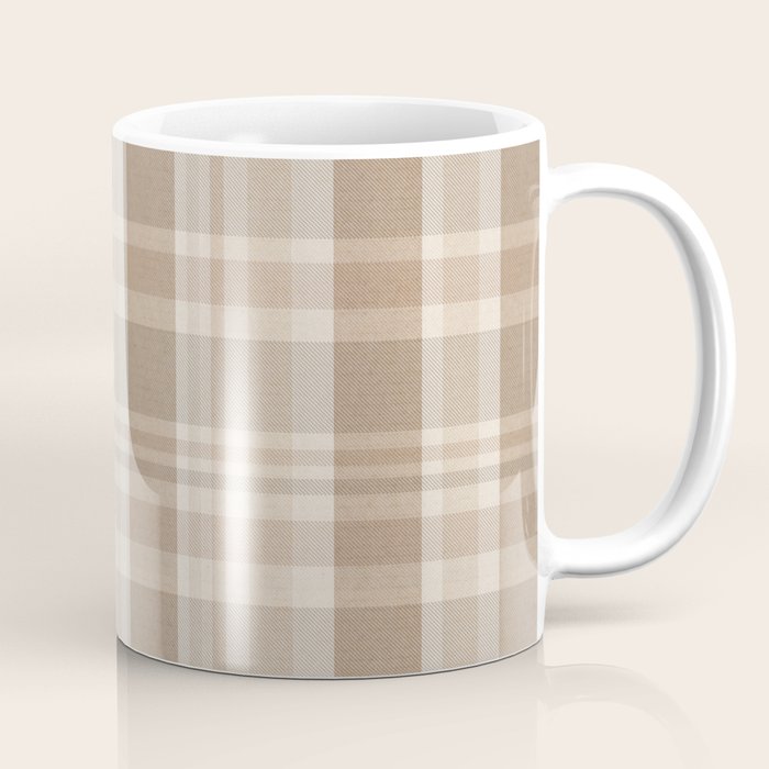 Plaid Prints, Brown and Beige Coffee Mug Gallery Image 1