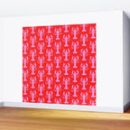 Pop Lobsters Preppy Pink and Red Pattern Wall Mural Gallery Image 2