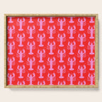 Pop Lobsters Preppy Pink and Red Pattern Serving Tray Gallery Image 1