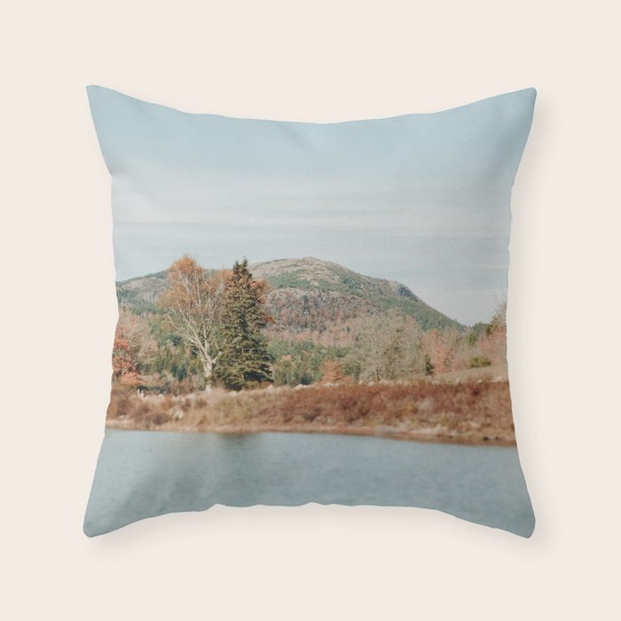 A Weekend in Autumn - travel photography Maine cottagecore landscape nature Throw Pillow Gallery Image 1