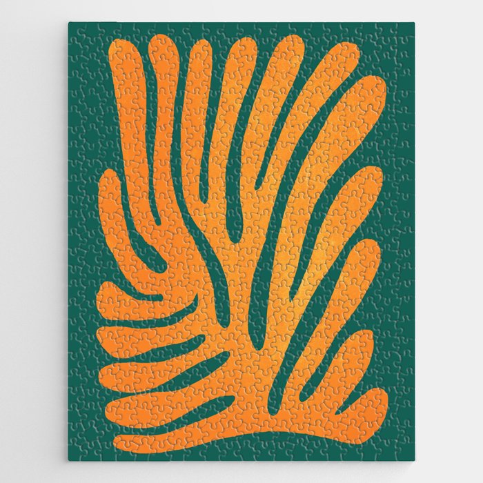Pine Green & Tangerine: Matisse Paper Cutouts 01 Jigsaw Puzzle Gallery Image 1