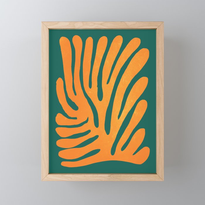 Pine Green & Tangerine: Matisse Paper Cutouts 01 Mini Art Print Gallery Image 1
