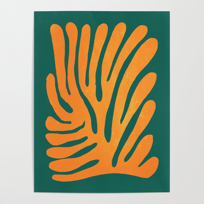 Pine Green & Tangerine: Matisse Paper Cutouts 01 Poster Gallery Image 4