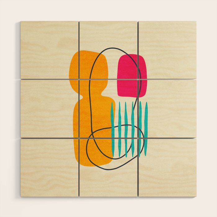Mid Century Abstraction Wood Wall Art Gallery Image 1