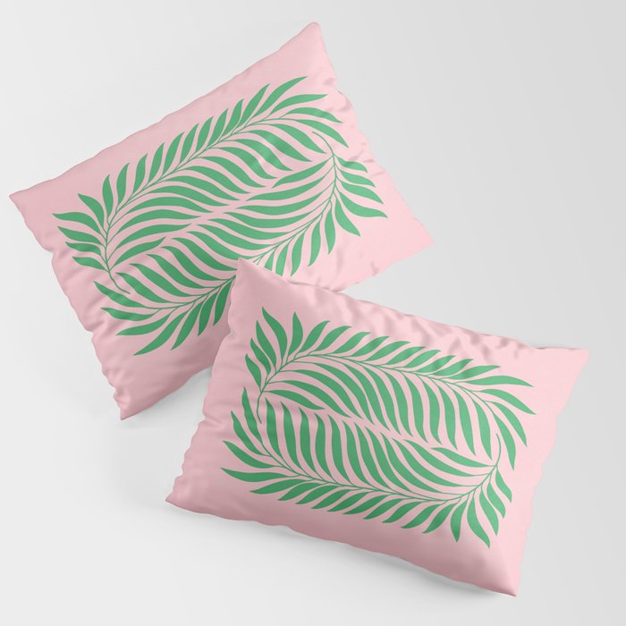 Two Ferns: Azalea & Ocean Green Pillow Sham Gallery Image 1
