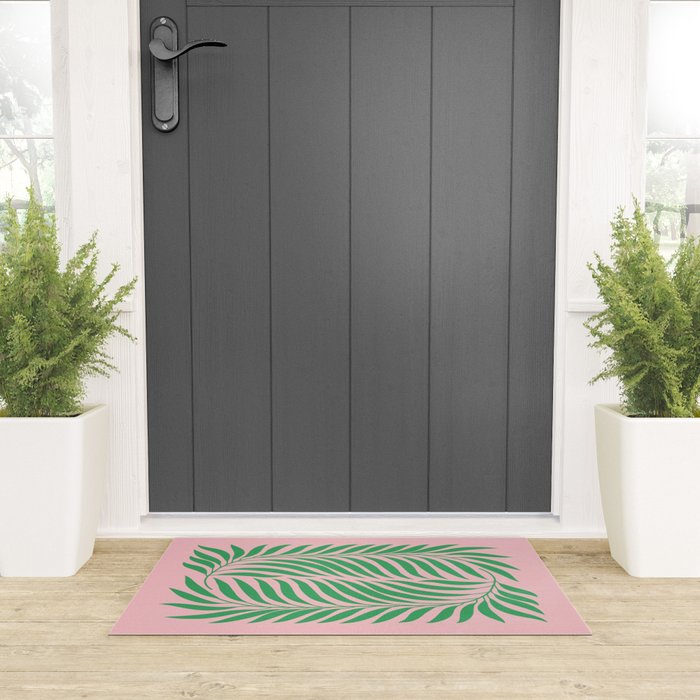 Two Ferns: Azalea & Ocean Green Welcome Mat Gallery Image 3