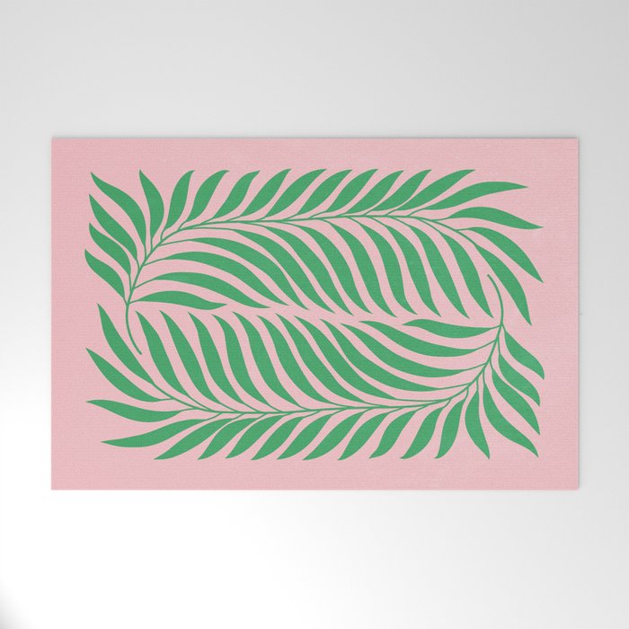 Two Ferns: Azalea & Ocean Green Welcome Mat Gallery Image 1