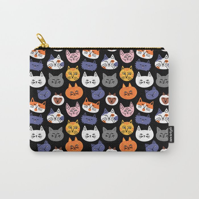Funny cat animal cartoon art pattern Carry All Pouch Gallery Image 1